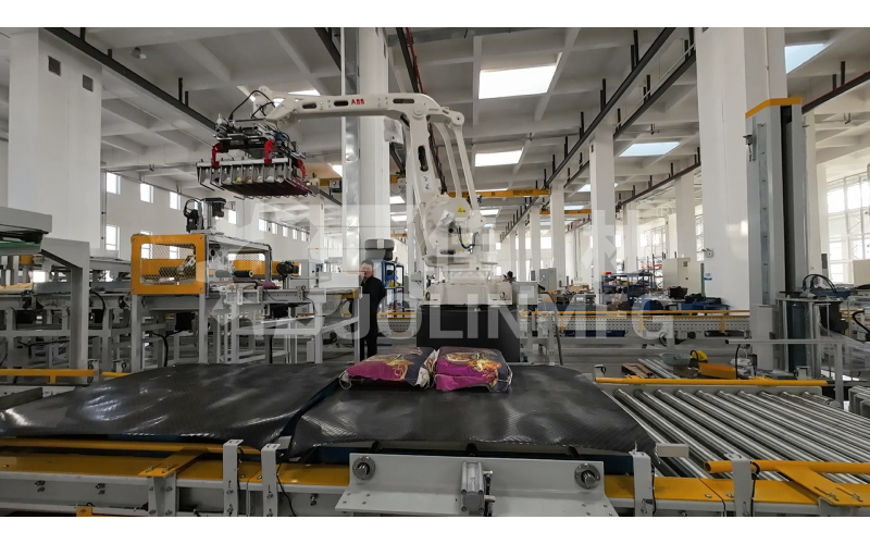 編織袋類產(chǎn)品用自動(dòng)碼垛裹膜生產(chǎn)線